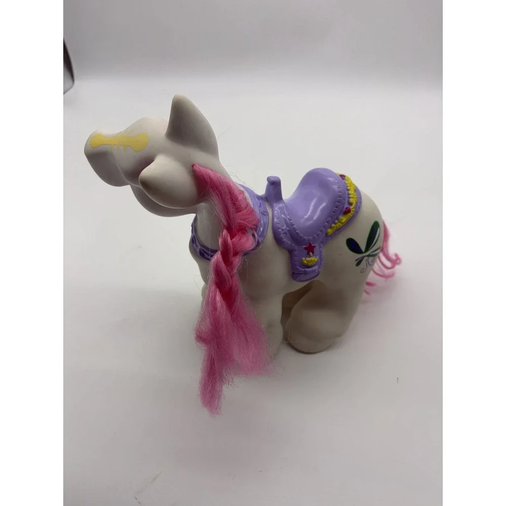Vintage Large G1 My Little Pony Fakie White Horse‎ Floral Purple Rare HTF
